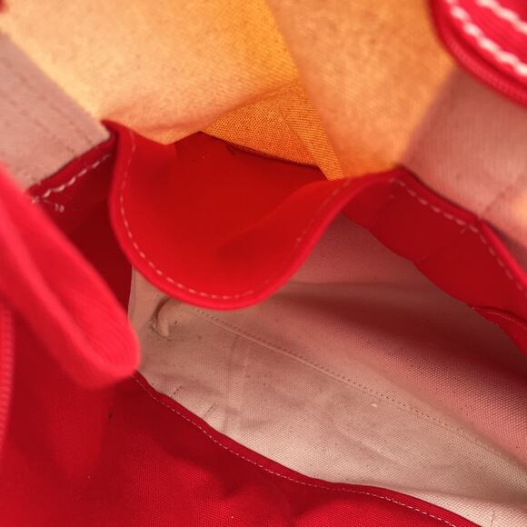 Lands End Christmas embroidered 2 Turtle Doves LARGE Canvas Tote Bag Zip Closei’ - Picture 6 of 15